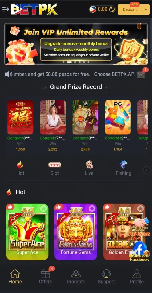 betpk game